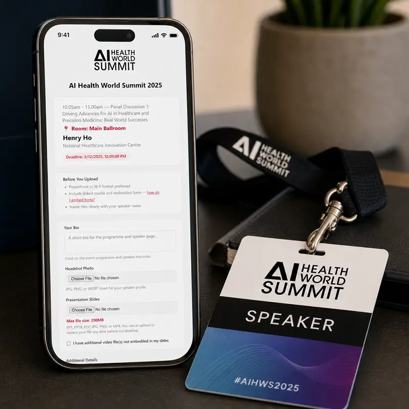 Speaker Upload Portal (2) - Event and Conference - Digital Event Tools - The Project Crew AI Health Summit Speaker Management Tool and Badge