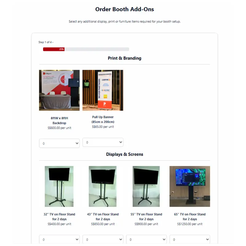 Exhibitor Order Forms for Events and Conferences - Digital Event Tools by The Project Crew